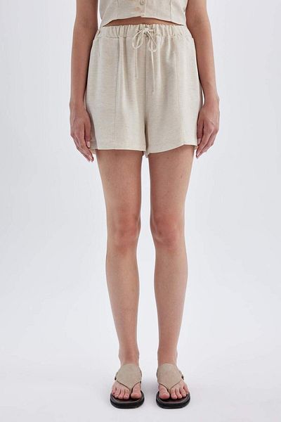 DeFacto Linen Blended Regular Fit Shorts - D0967AX24HS