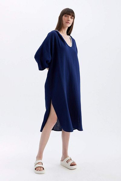 DeFacto Hooded Cotton Beach Midi Dress-Fall in Love C4932Ax24Hs