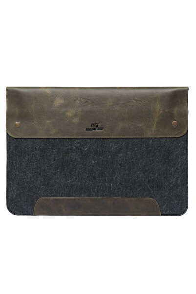 MegaGear Γνήσιο δέρμα και με επένδυση από τσόχα (13,3 ίντσες) Θήκη Macbook Pro Χακί Πράσινη