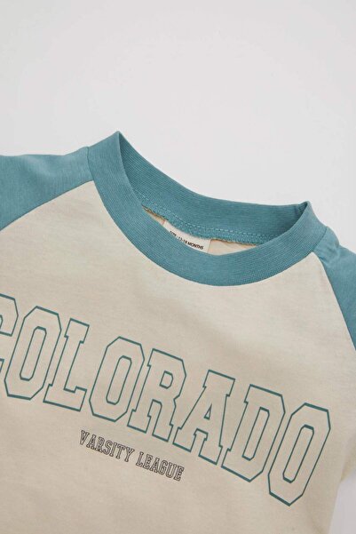 DeFacto Printed Combed Cotton T-Shirt and Shorts 2 Piece Set for Baby Boy - C5919a524sm