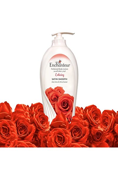 ENCHANTEUR لوشن ساتان سموث ٥٠٠ مل - خلاصة الصبار وزبدة الزيتون لبشرة ناعمة كا...