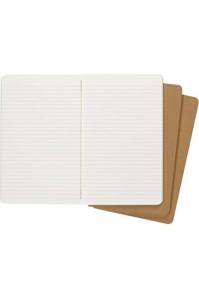 Moleskine Striped Cahier Notepad Set of 3 L Size Kraft Brown