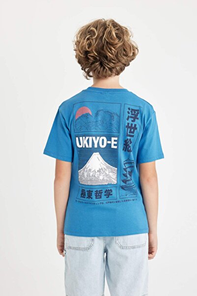 DeFacto Tricou pentru băiat cu imprimeu pe spate, cu gât turnu - D2419A824HS