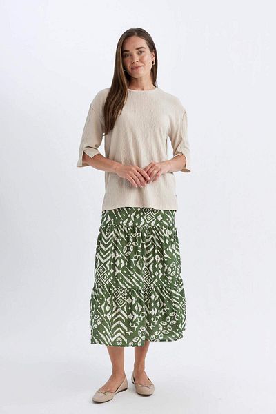 DeFacto Patterned Aerobin Midi Skirt C4411Ax24Sm