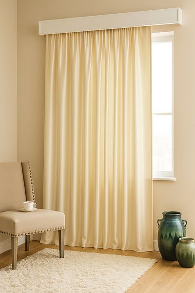 Miabella Home Έτοιμο Σατέν Αντηλιακό Φόντο Κουρτίνα Κρέμα Χρώμα |   Μπορεί να εγκατασταθεί στην κορνίζα χωρίς πτυχές ανθεκτικό στο φως
