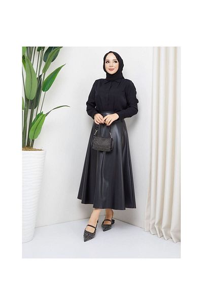 VELLICHOR Fusta din piele model Mevlana neagra