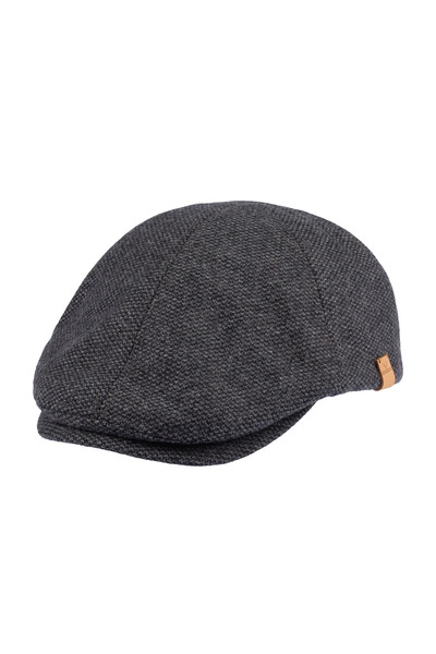 Nordbron Men's Black Plain Thick Cap Hat Label Detailed Elastic Design Woolen Soft Textured Basic Qetri