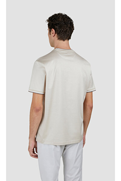 PAUL&SHARK Men's Regular Fit Round Neck 100% Cotton Short Sleeve Beige T-Shirt 25411025 -348