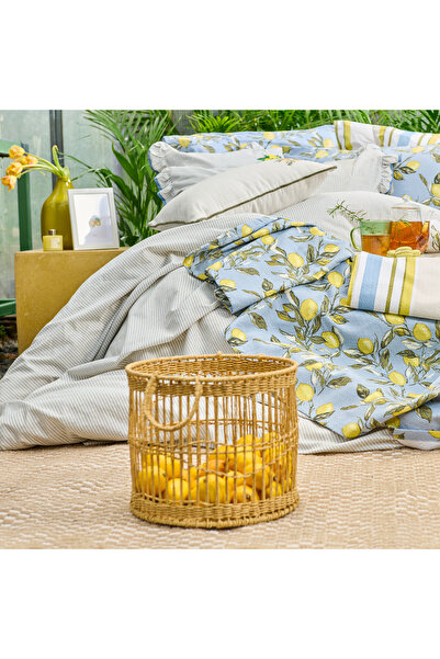 Simple Living Lime Cello Decorative Basket - Beige - 30X25 cm