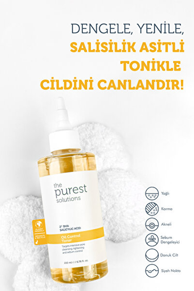 The Purest Solutions Siyah Nokta Karşıtı Salisilik Asit Tonik Cilt Bakım Seti: 200 ml + 50 ml Tanışma Boy