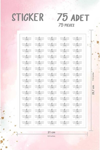 Hsn Şeffaf Söz Nişan Kına Nikah Düğün Şişe Ve Magnet Etiketi 75 Adet 1 Tabaka 4x2 Cm
