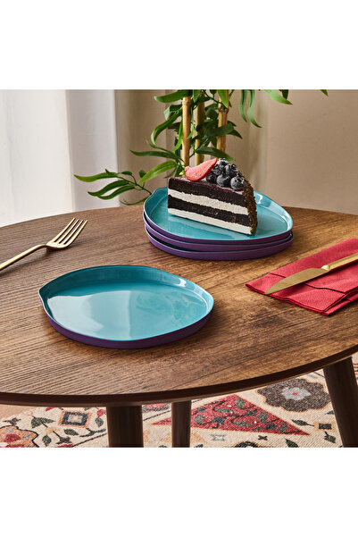 Evidea Kitchen İstanbul Dik Kenarlı 4'lü Pasta Seti – Mor / Yeşil - 21 cm
