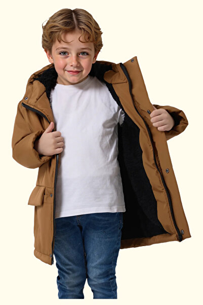freemen Sportovní oblečení Pánské Sportovní oblečení Dětské Hnědá kožešina uvnitř Nepromokavá a větruodolná s kapucí 3 kapsy Kabát & bunda & parka