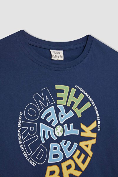 DeFacto Μπλουζάκι με κοντό μανίκι με στάμπα για αγόρια D0440A824SM