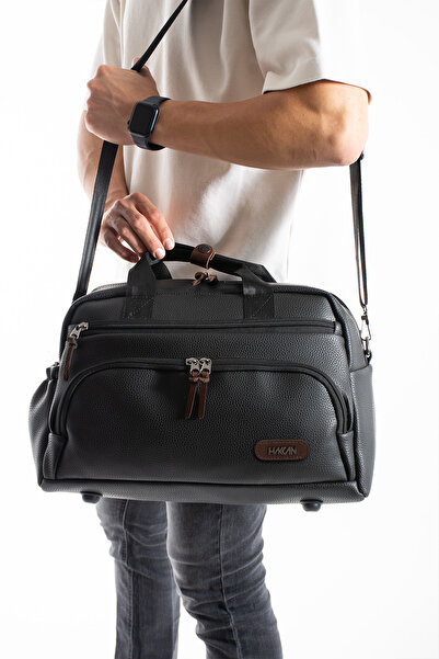 By Hakan GK63  Seyahat El ve Omuz Valizi Spor Hastane Çantası  Kabin Boy SİYAH