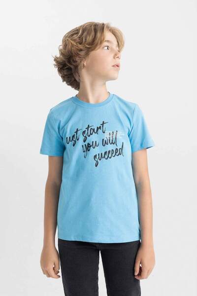 DeFacto Μπλουζάκι για αγόρι με κοντό μανίκι με λαιμόκοψη - C6886A824HS