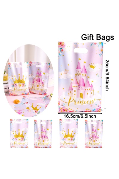 Choice 50pcs Pink 10/20/50pcs Princess Prince Party Favor Bags Crown Castle Candy Goodie Packing Bags for B