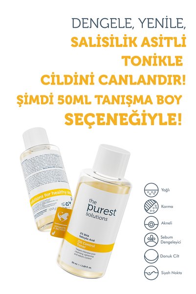 The Purest Solutions Siyah Nokta Karşıtı Salisilik Asit Tonik Cilt Bakım Seti: 200 ml + 50 ml Tanışma Boy