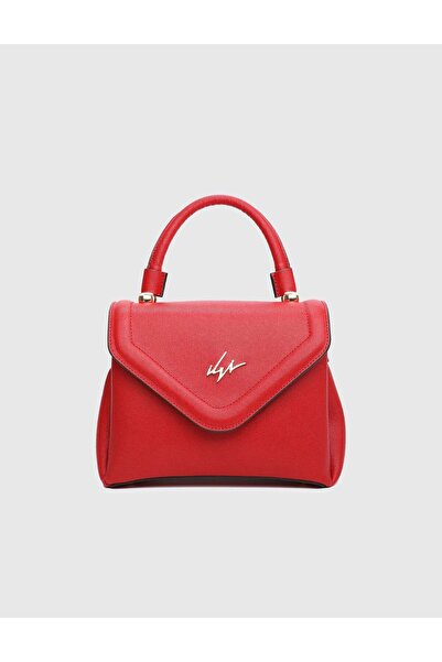 İLVİ Brazilya Baskılı Deri Kadın Kırmızı El Çantası