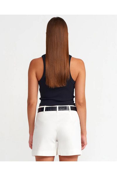 ablukaonline Дамска вталена тениска Slim Fit, черна