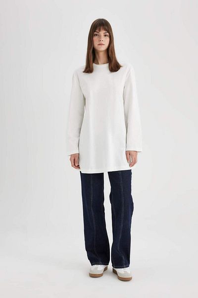 DeFacto Regular Fit Rundhalsausschnitt Basic Langarm T-Shirt Tunika B2586ax24sp