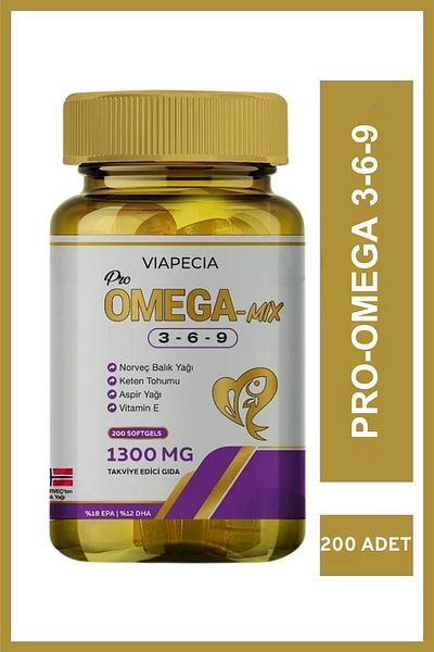 Viapecia Pro-Omega Mix 3-6-9 Norway Fish Oil 200 Soft Gel