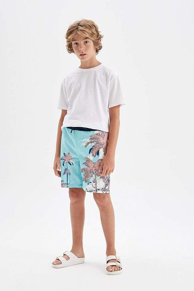 DeFacto Boy - Palm Tree Patterned Swim Shorts C3594A824HS
