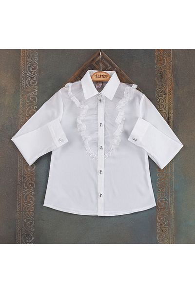 Elayza WHITE SHIRT WITH FRILL FRONT FOR GIRLS/ 23 APRIL SCHOOL SHIRT 325