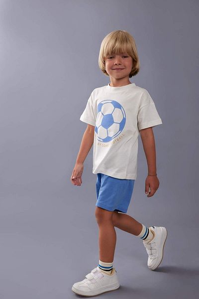DeFacto Baby Boy 2 Piece Set Crew Neck Printed Short Sleeve T-Shirt Shorts D1503A524Sm