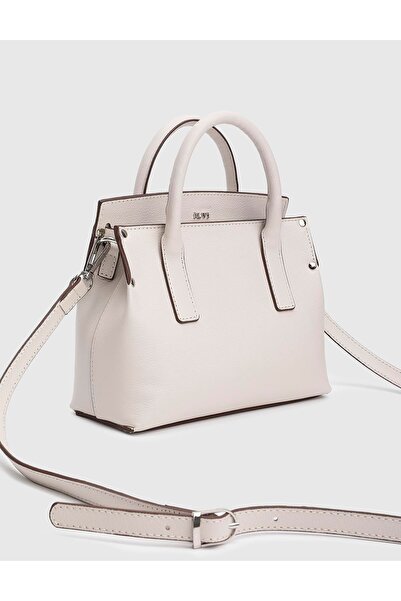 İLVİ Lazare Deri Ekru Kadın El Çantası