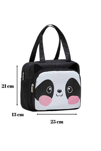 Ecrou Cute Panda Thermal Insulated Lunch Box Black 20X24X12 cm