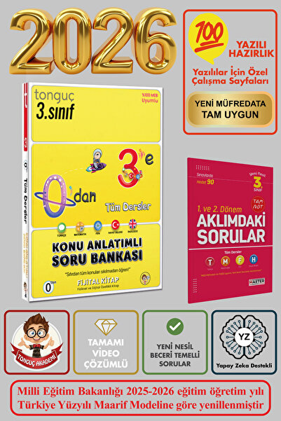Tonguç Yayınları 3. Sınıf Tüm Dersler Yeni Nesil 0'dan 3'e Konu Anlatımlı Sor...
