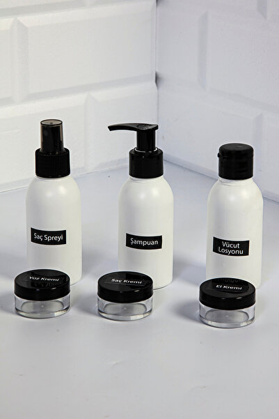 homence 6-комплектна косметичка для подорожей та біла пляшка 100 мл, дорожній набір