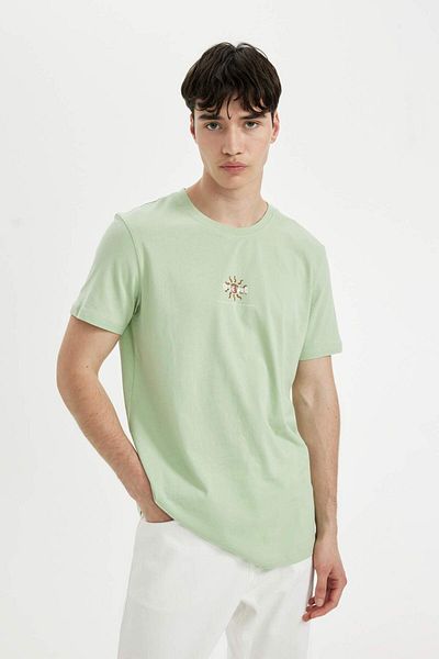 DeFacto Slim Fit Slim Fit Crew Neck Printed Short Sleeve T-Shirt C6913Ax24Sm