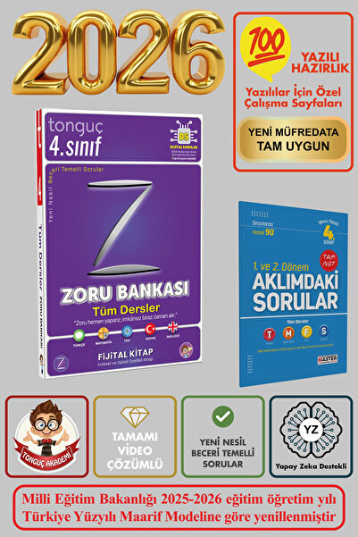 Tonguç Yayınları 4. Sınıf Yeni Nesil Tüm Dersler Soru Zoru Bankası