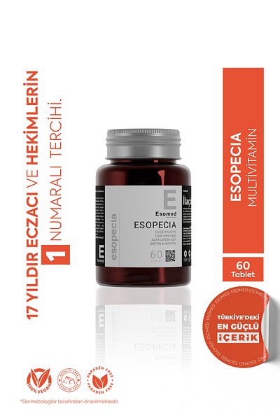 Esomed إسبيشيا 60 قرصًا - كولاجين ضد تساقط الشعر + بيوتين + كيراتين + مستخلصات نباتية