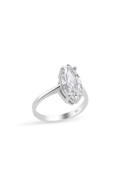 Silveranka 925 Ayar Gümüş Markiz Taşlı Yüzük