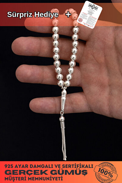 OSMANLI GÜMÜŞ Gümüş Tespih Düz Küre Orta Boy 27gr