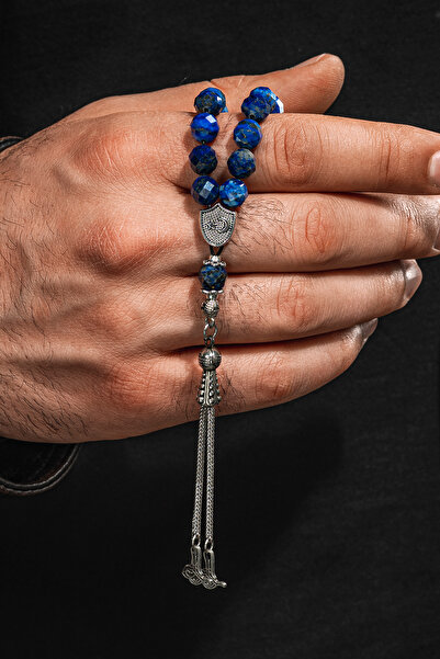 OSMANLI GÜMÜŞ Lapis Doğaltaş Tespih