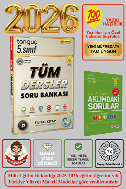 Tonguç Yayınları Tonguç 5.Sınıf 1. ve 2. Dönem Tüm Dersler Soru Bankası Fijit...