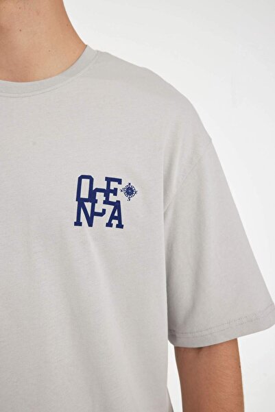 DeFacto Comfort Fit Crew Neck Printed Short Sleeve T-shirt C4082AX24SM