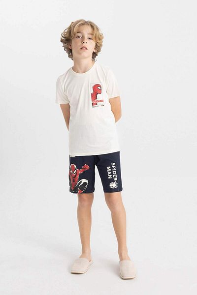 DeFacto Boys' Marvel Spiderman Pajamas Set Short Sleeve Top Shorts C2849A824Sm