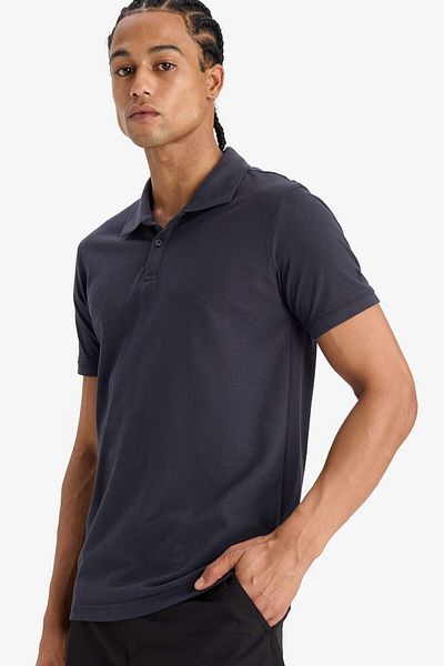 DeFacto Polo Neck Slim Fit T-Shirt - Slim Fit, Short Sleeve V2910Az24Sp