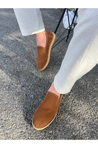 by selvi Lukka Shoes Daisy Men's Faux Leather Tan Rubberized Espadrilles