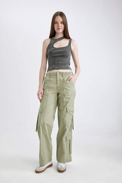 DeFacto Fitted Tight Fit Asymmetric Collar Ribbed Camisole Undershirt C5167Ax24Sm