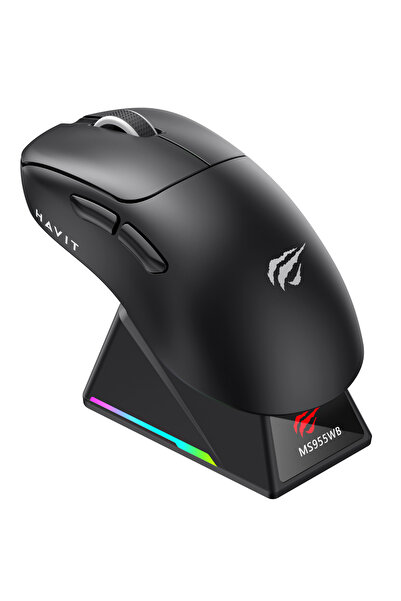Havit Gamenote MS955WB PAW3311 22.000 DPI RGB Oyuncu Mouse 2.4GHz +Bluetooth +Ekranlı Şarj İstasyonu