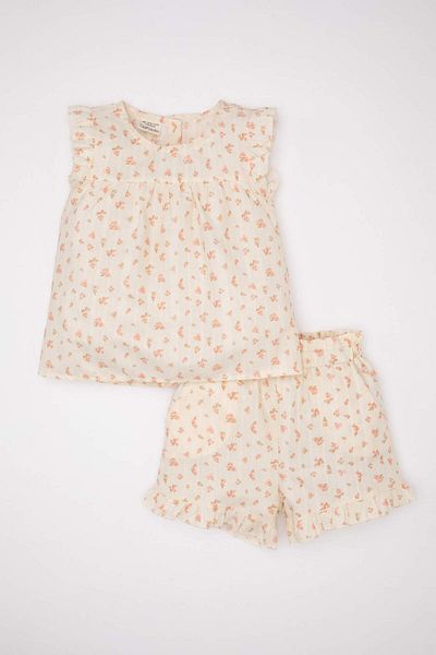 DeFacto Baby Girl Floral Sleeveless T-Shirt Shorts Set of 2 C8683A524Sm