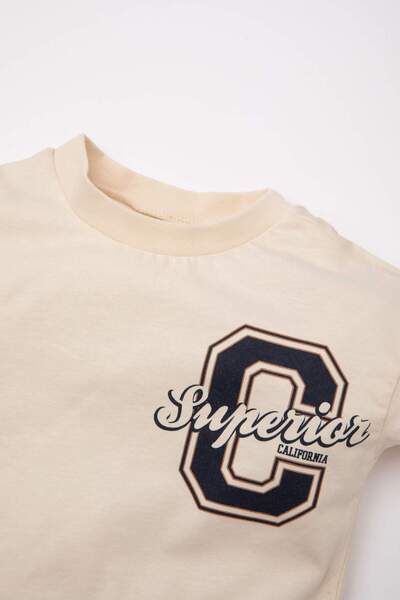 DeFacto Baby Boy 2 Piece Set Crew Neck Printed Short Sleeve T-Shirt Shorts C5854A524Sm