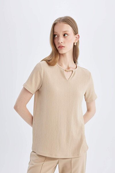 DeFacto Μπλουζάκι με κοντό μανίκι με κανονική εφαρμογή C1872AX24SP