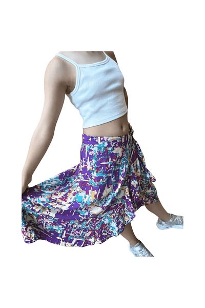 Çikoby 8-14 Years Old Girl's Double Suit with Straps and Crop Patterned Skirt